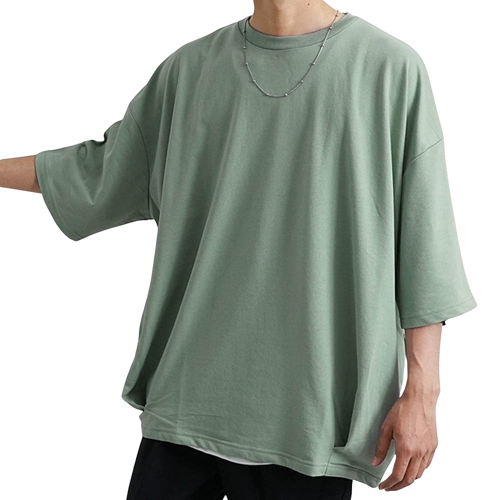 Amazon | コクーンシルエットTシャツ メンズ オーバーサイズ